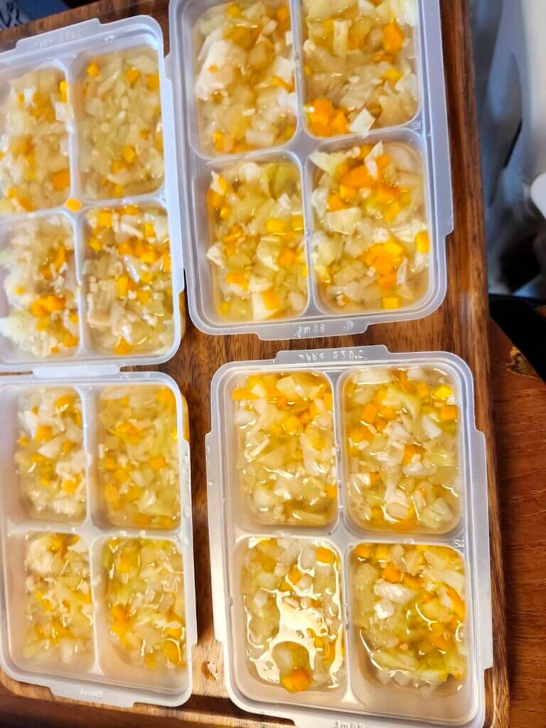 産後ヘルパーの離乳食作り